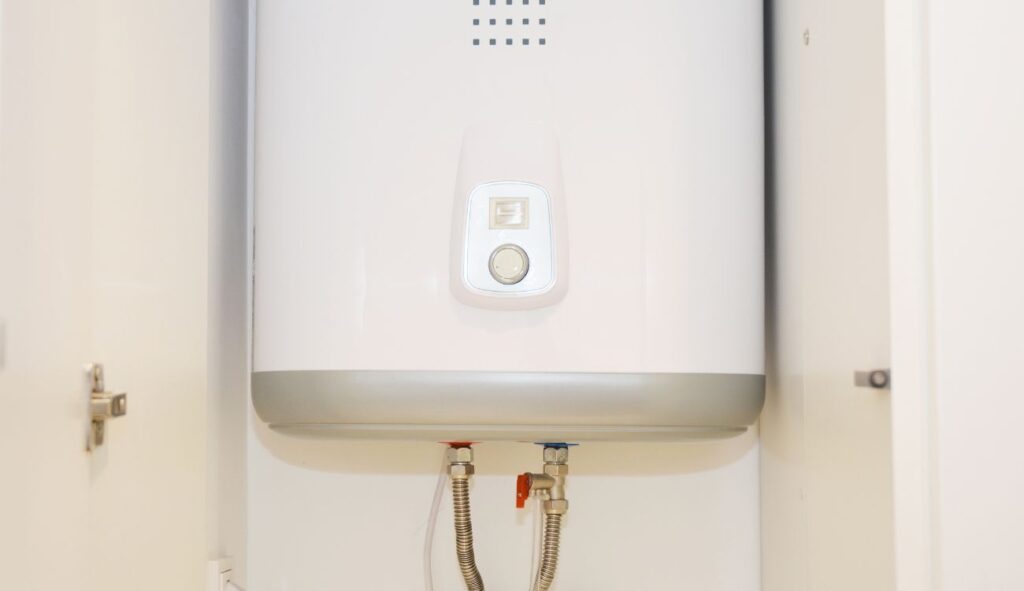 combi boiler installed and mounted on a wall inside a house