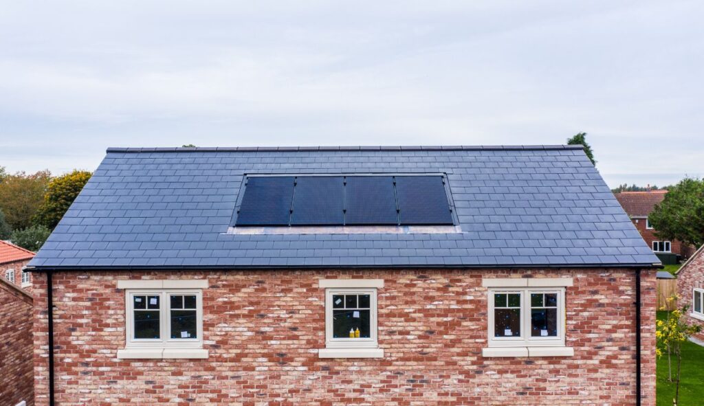 4 solar panels installed on a house in the UK