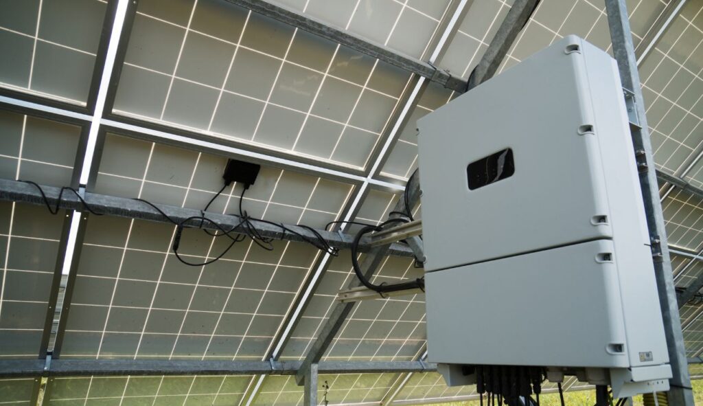 solar panel installed and wired to solar panels