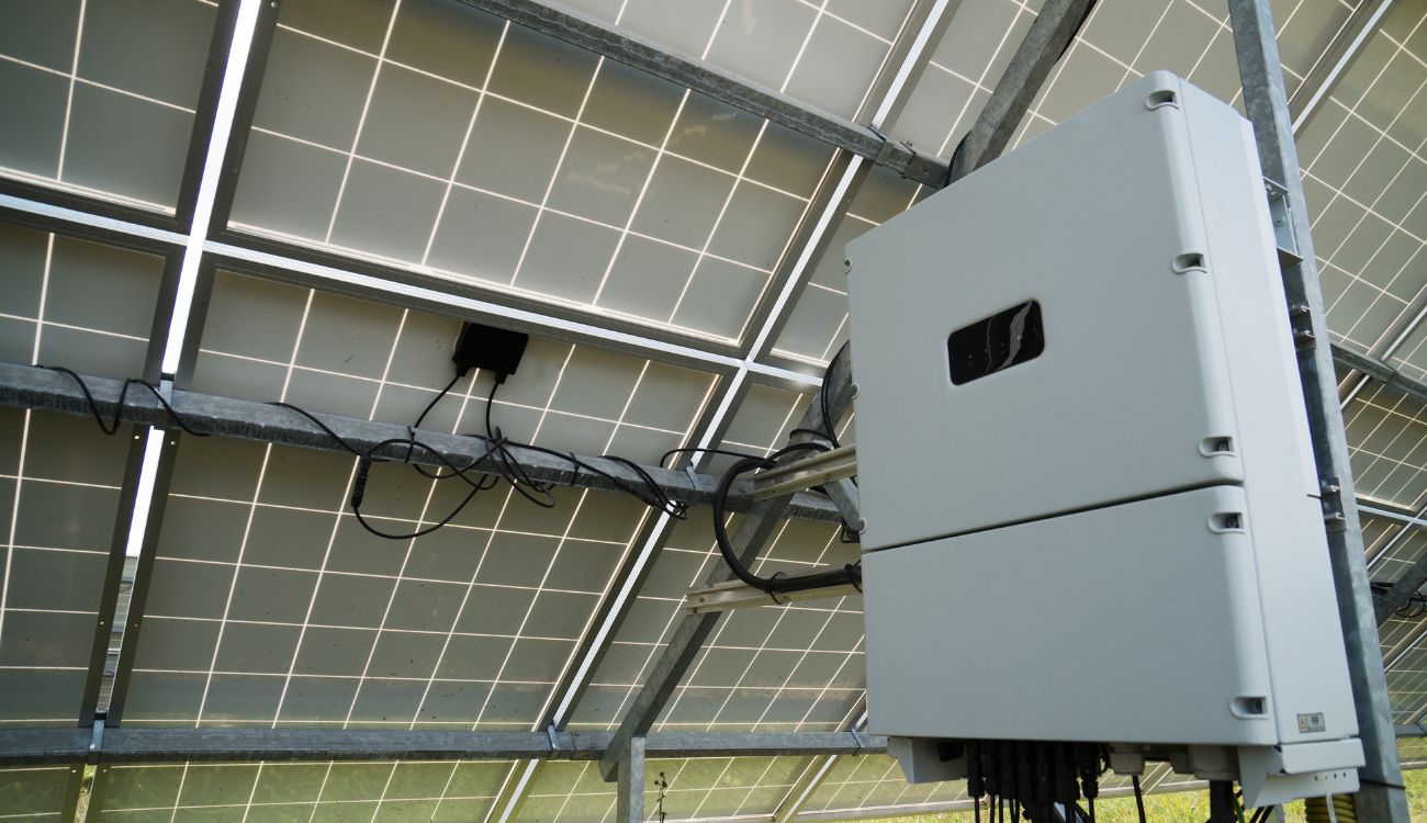 solar panel installed and wired to solar panels